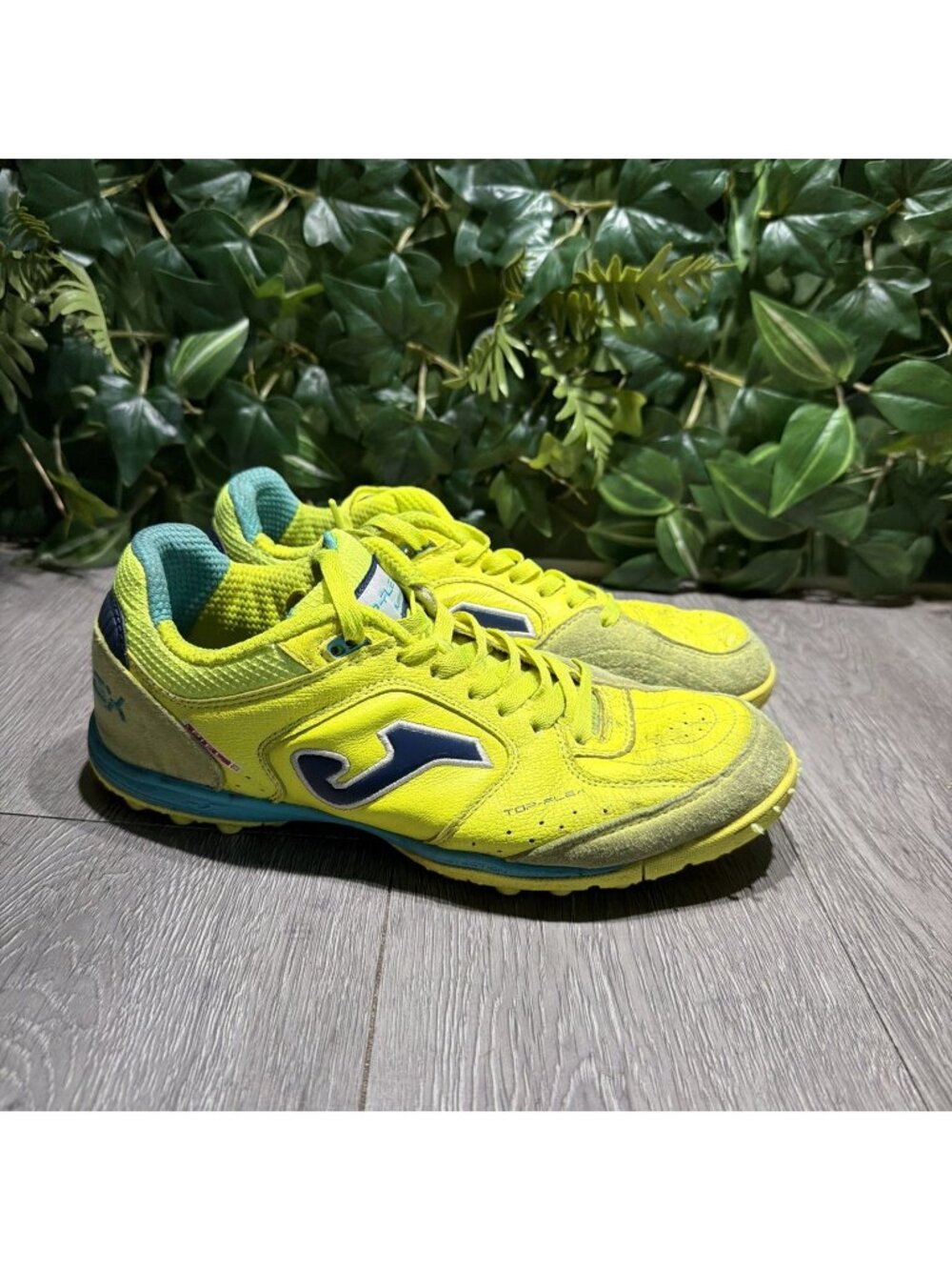 Joma Top Flex Indoor Turf Soccer Leather Shoes Men 7.5 Women 9 Yellow